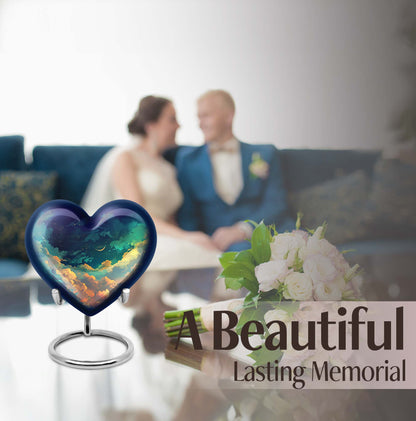 10-inch Heart Urn, cloud burial urn in aluminium