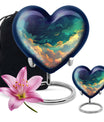 10-inch Heart Urn, cloud burial urn in aluminium