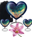 10-inch Heart Urn, cloud burial urn in aluminium