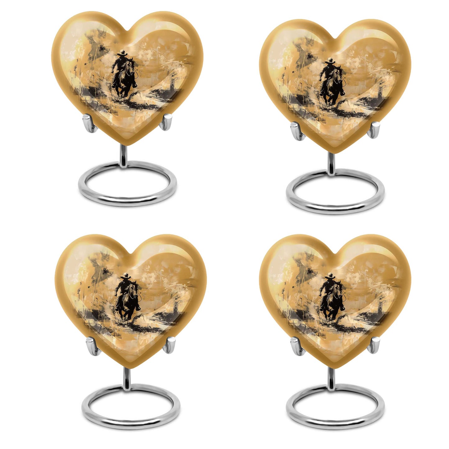Cowboy Theme 3 Inch Keepsake Pack of 4