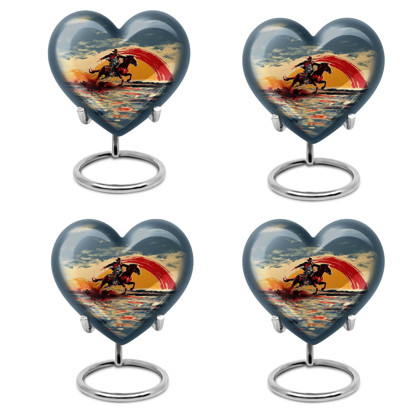 Cowboy Theme 3 Inch Keepsake Pack of 4