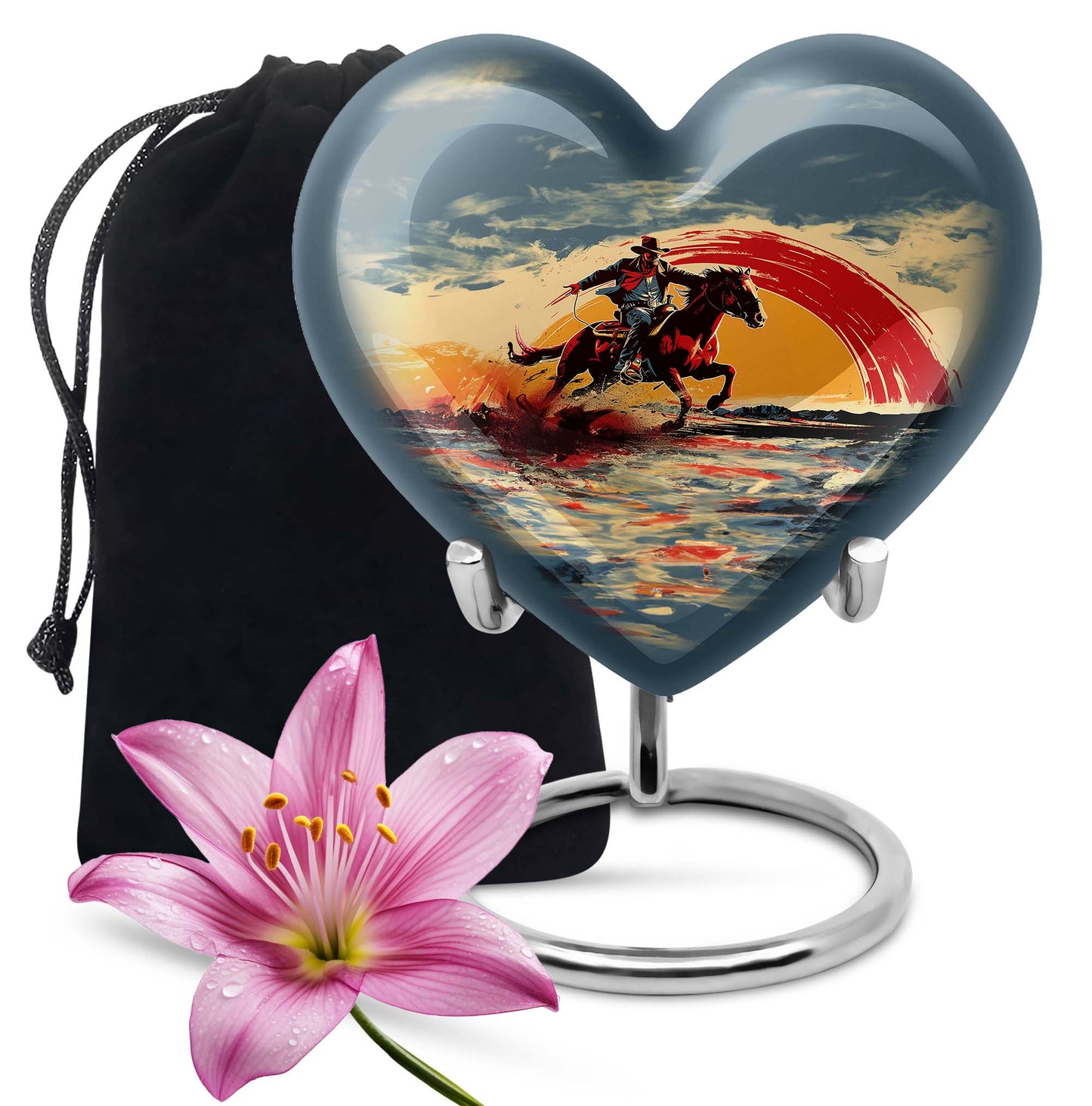 Cowboy Theme Large Urn 10 Inch