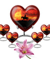 Cowboy Theme Large Urn With 4 Keepsake Urn