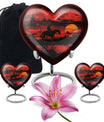 Cowboy Theme Large Urn With 2 Keepsake Urn