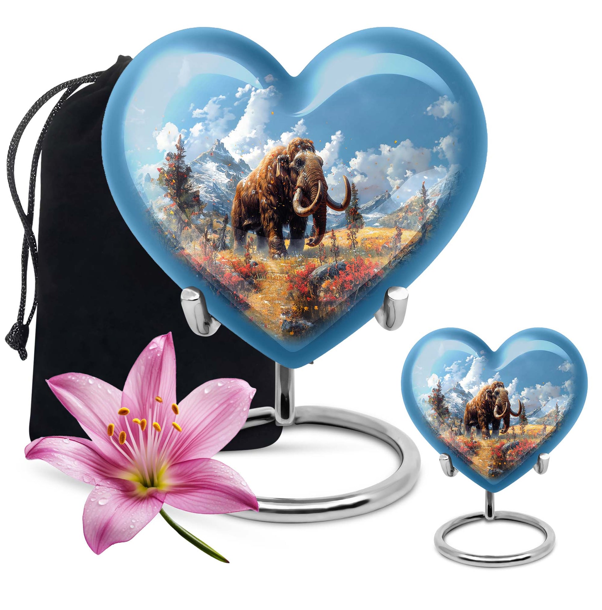 Mamoth Theme Large Urn With 1 Keepsake Urn