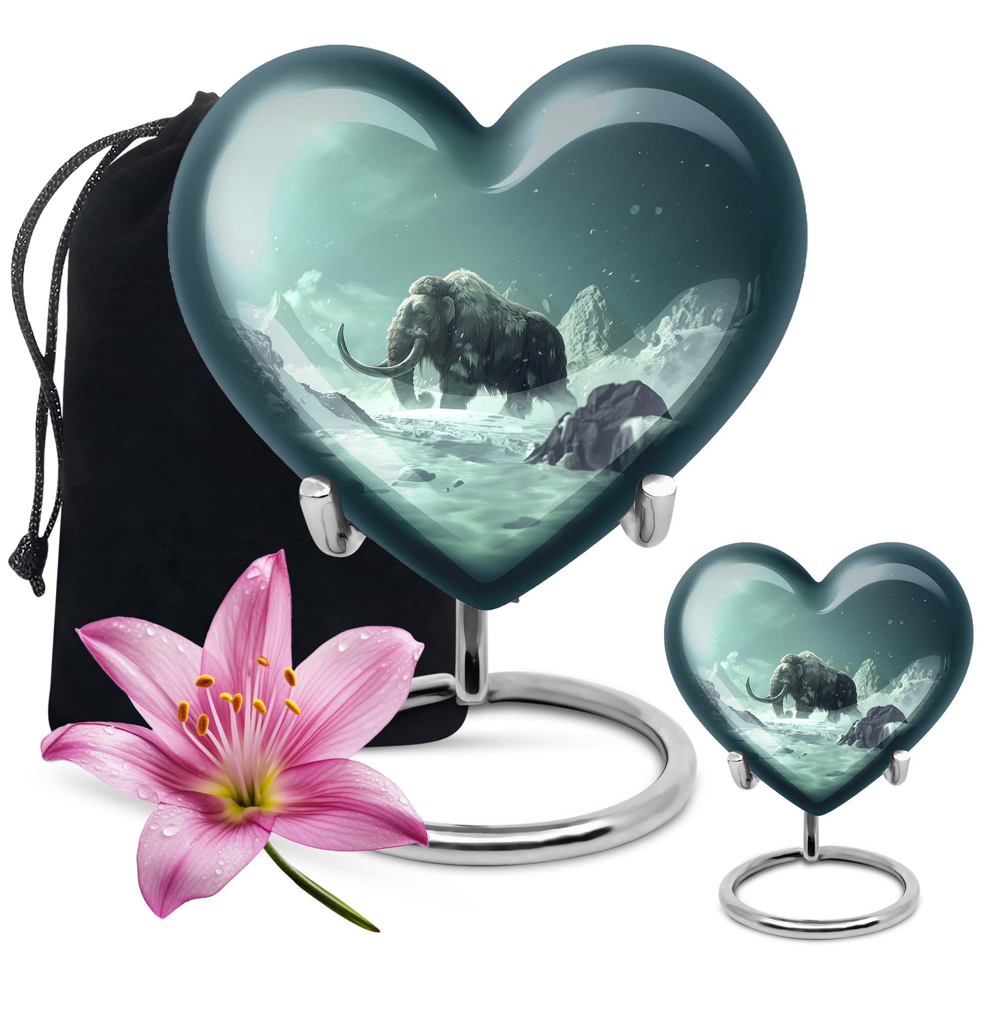 Mamoth Theme Large Urn With 1 Keepsake Urn