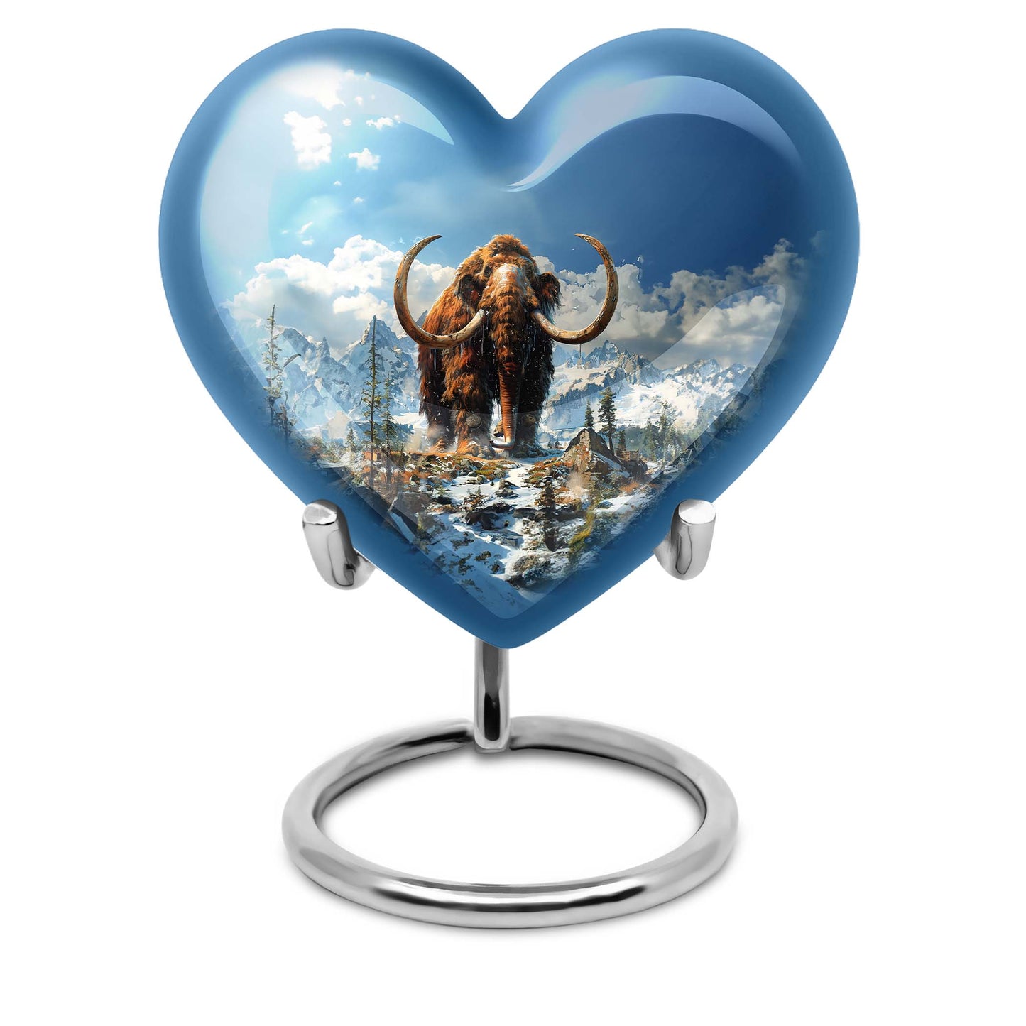 Heart-shaped 10-inch mammoth urn featuring 