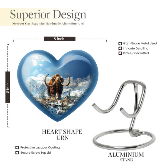 Heart-shaped 10-inch mammoth urn featuring 