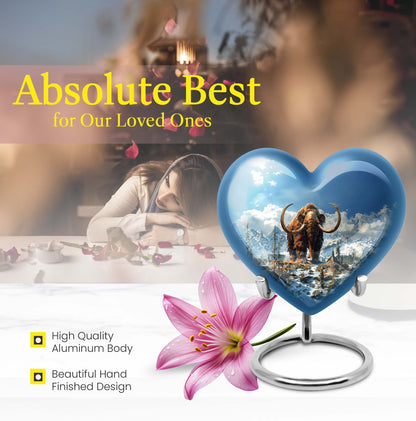 Heart-shaped 10-inch mammoth urn featuring 