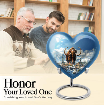 Heart-shaped 10-inch mammoth urn featuring 