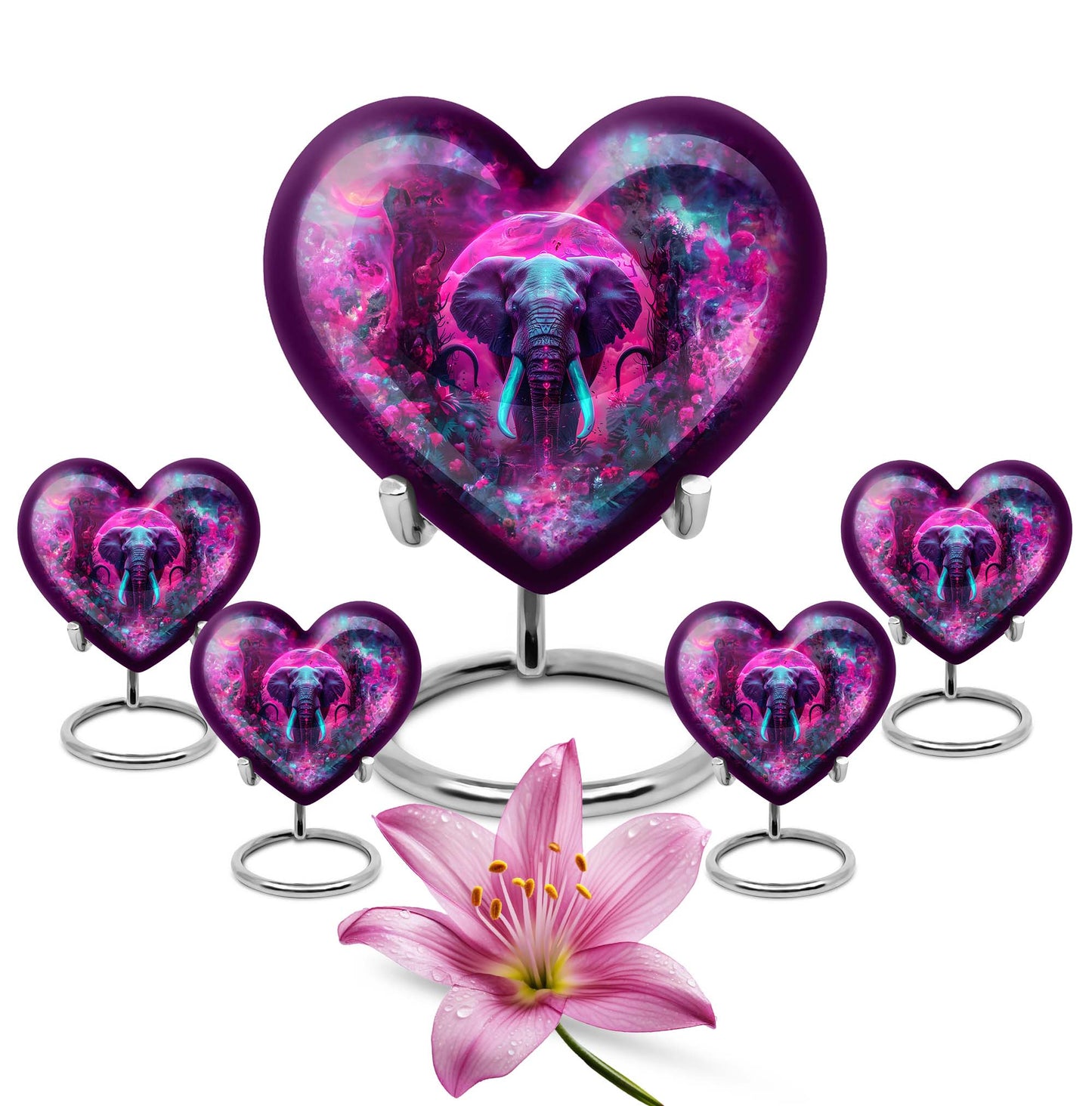 Mamoth Theme Large Urn With 4 Keepsake Urn