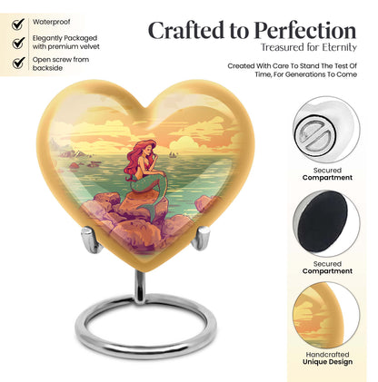 Heart-shaped Mermaid Urn