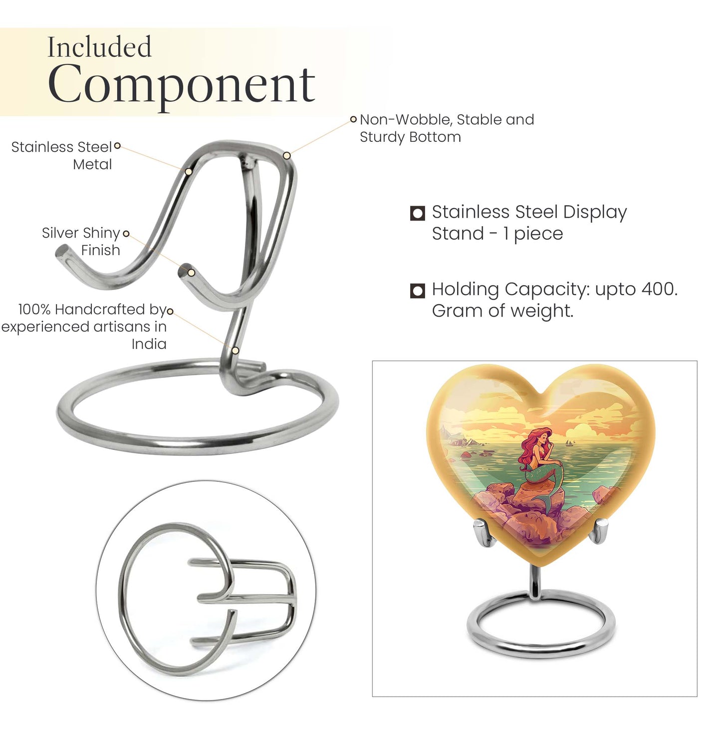 Heart-shaped Mermaid Urn