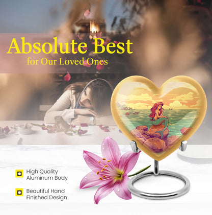 Heart-shaped Mermaid Urn