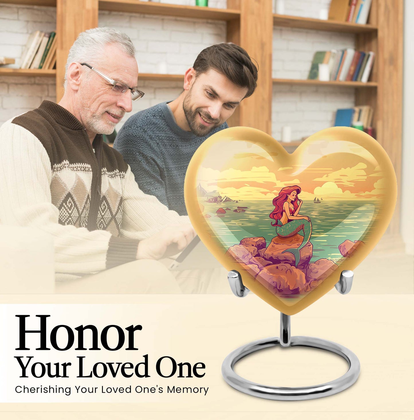 Heart-shaped Mermaid Urn
