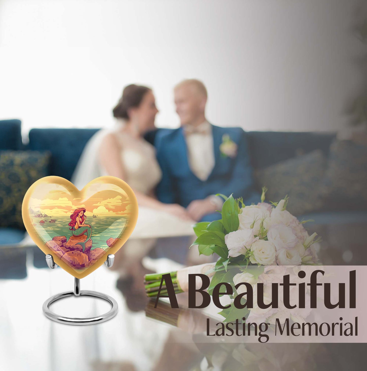 Heart-shaped Mermaid Urn