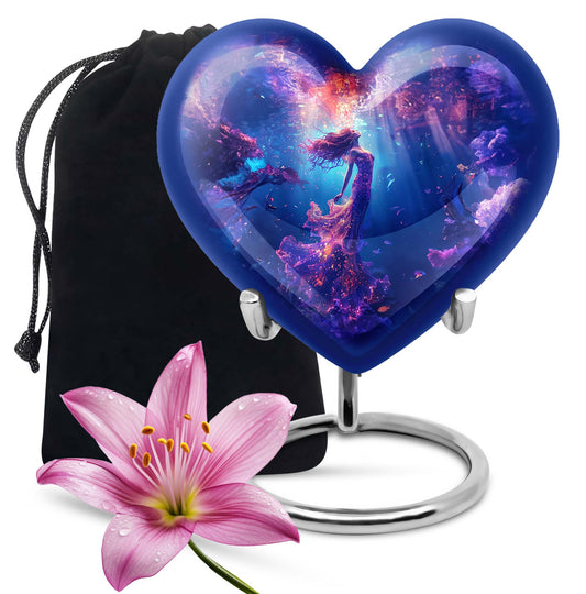 mermaid heart urn for women