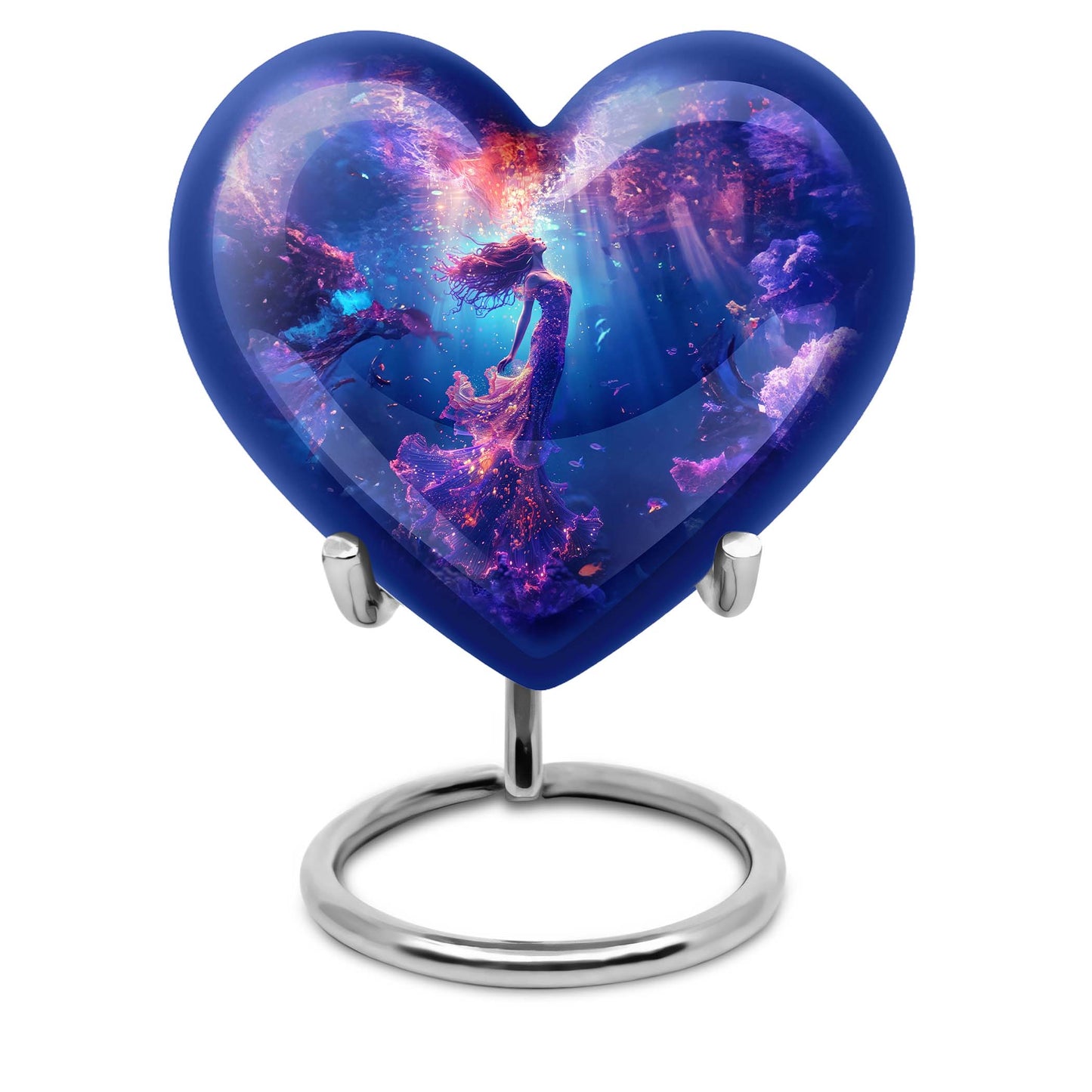 mermaid heart urn for women