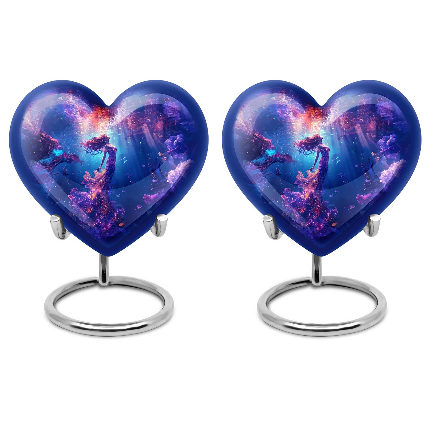 mermaid heart urn for women