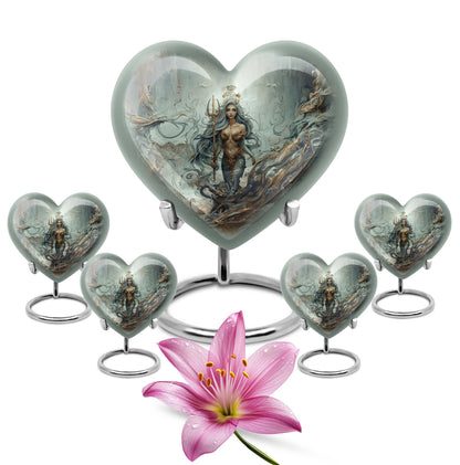 Mermaid Theme Large Urn With 4 Keepsake Urn
