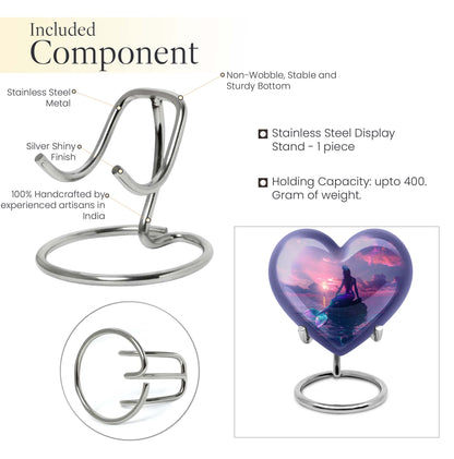 10-inch Heart-shaped Mermaid Urn with Butterfly theme