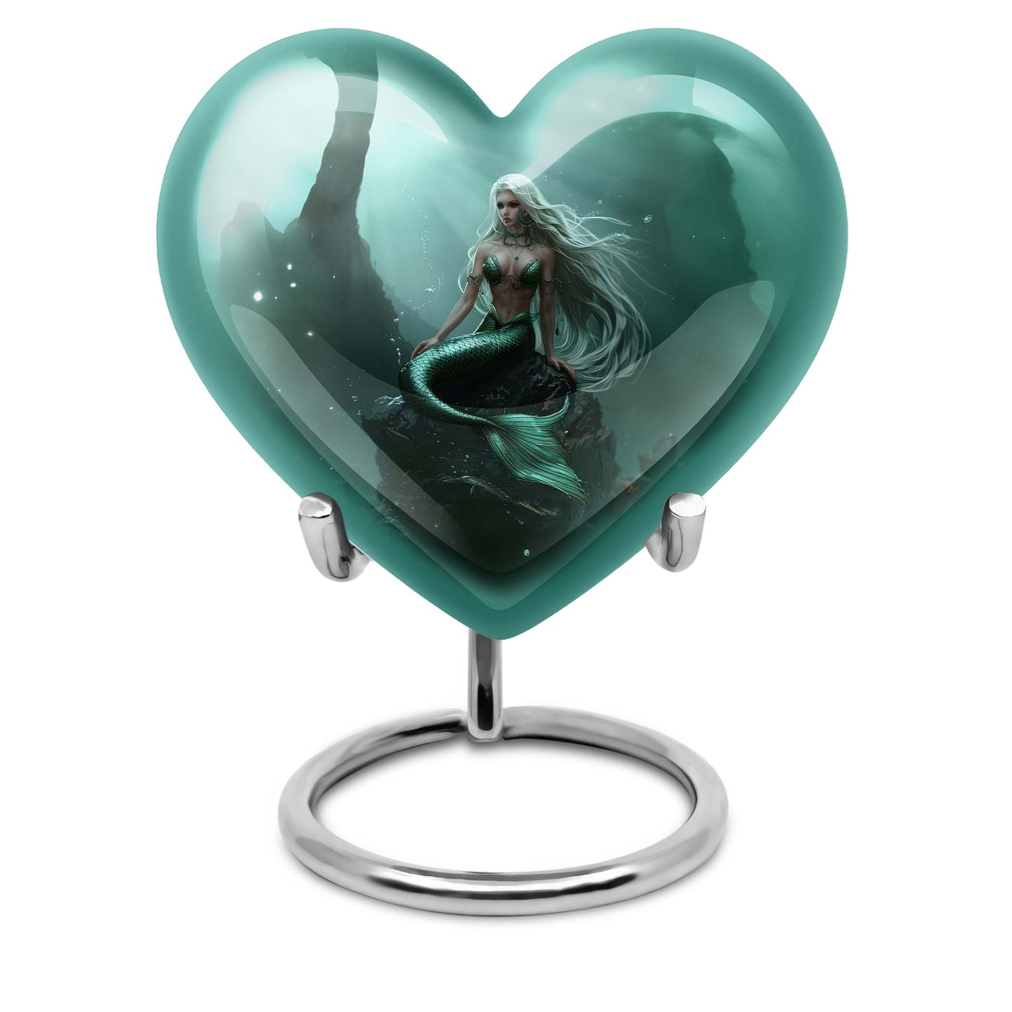 Mermaid Heart Cremation Urn for Women