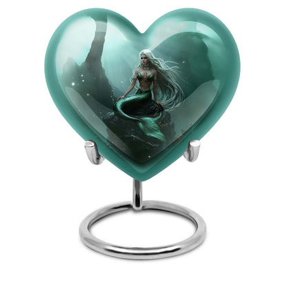 Mermaid Heart Cremation Urn for Women