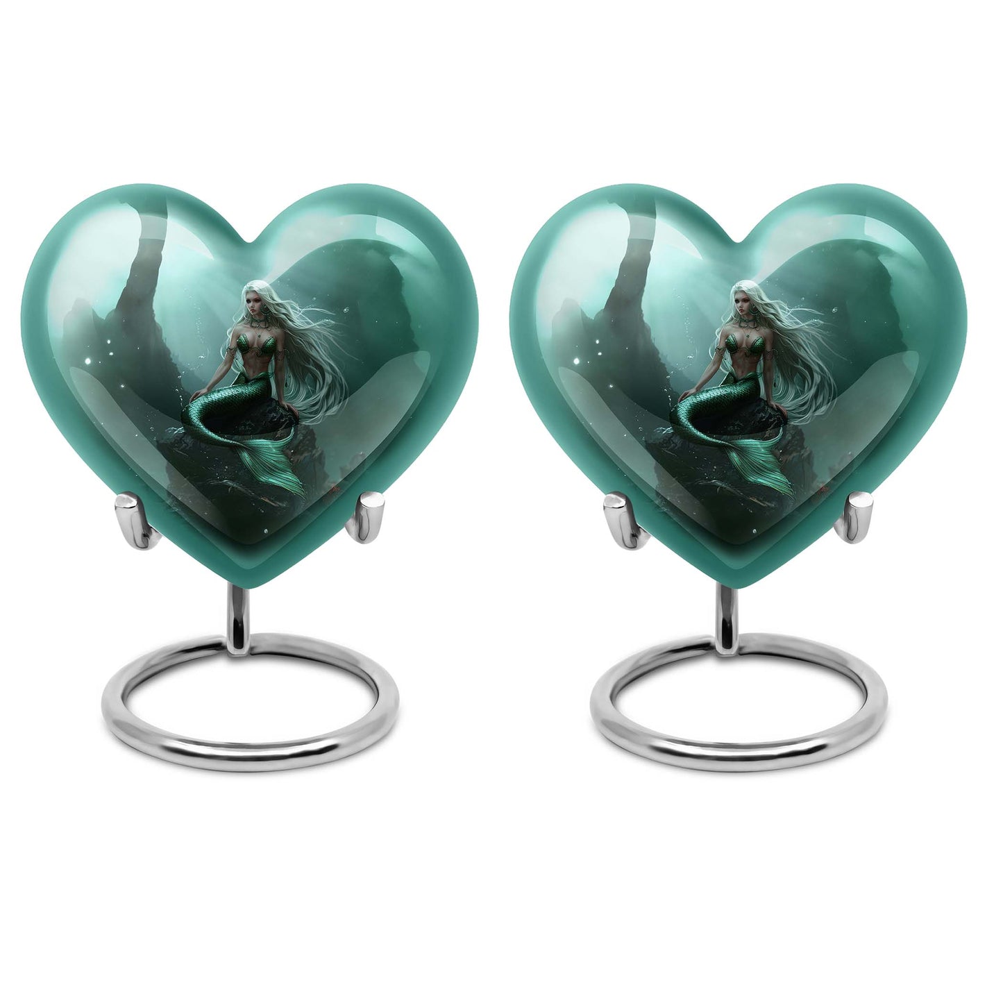 Mermaid Heart Cremation Urn for Women