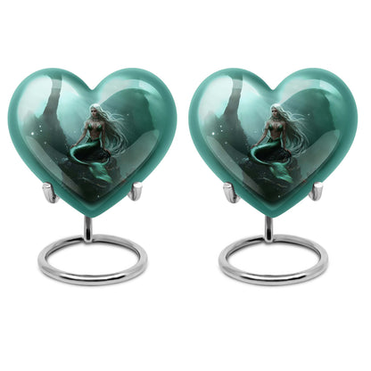 Mermaid Heart Cremation Urn for Women