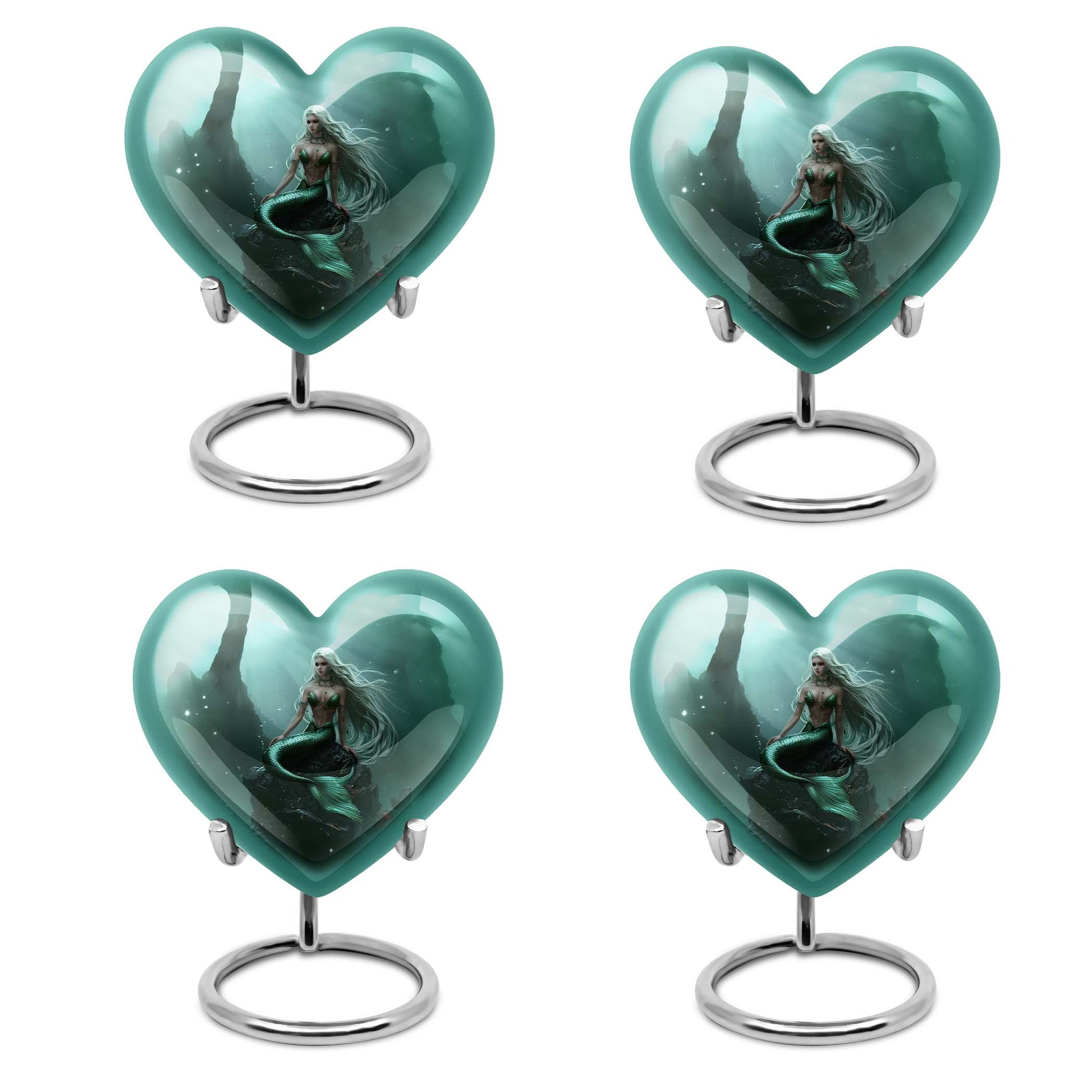 Mermaid Heart Cremation Urn for Women