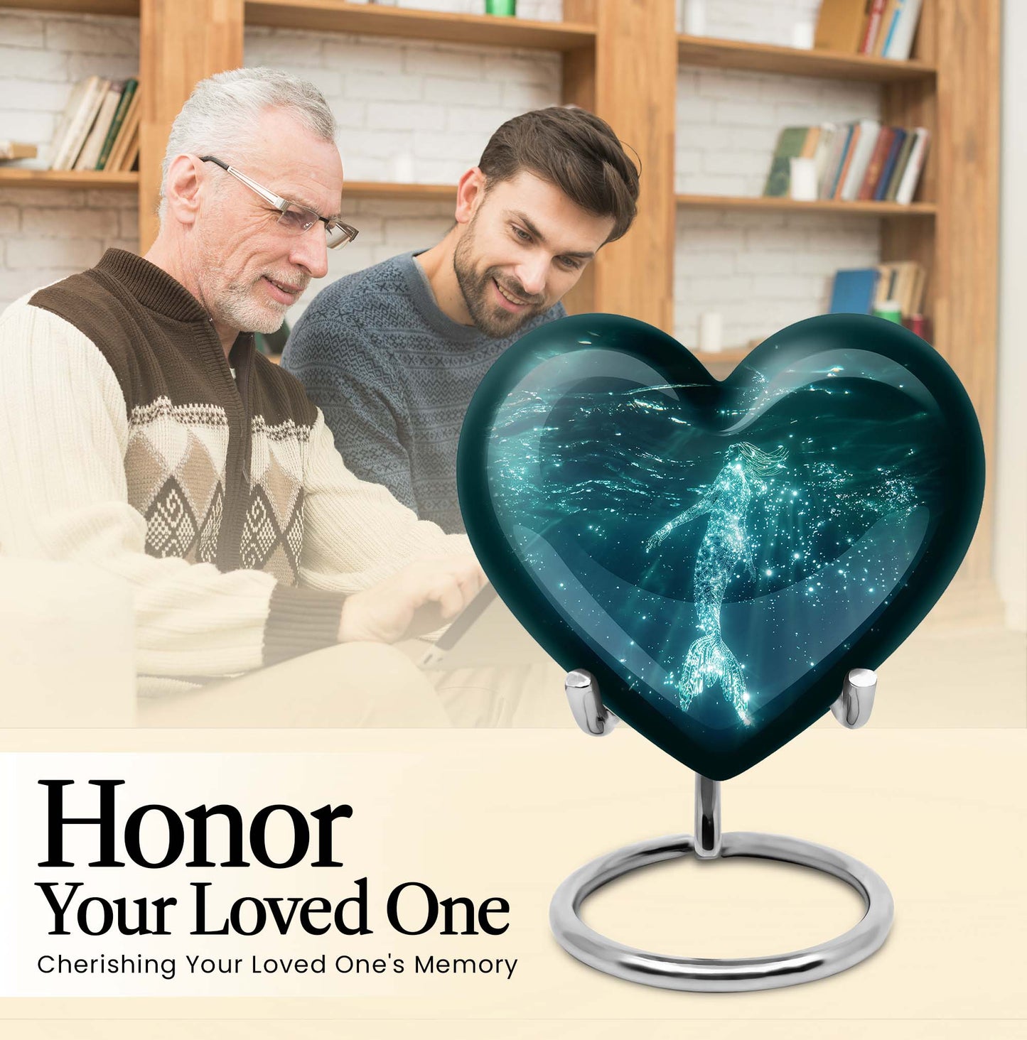 Heart Mermaid Urn for burial
