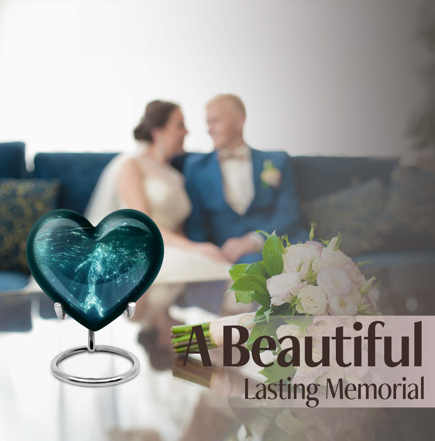 Heart Mermaid Urn for burial