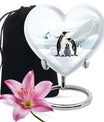 Penguin urn with theme for human adult ashes