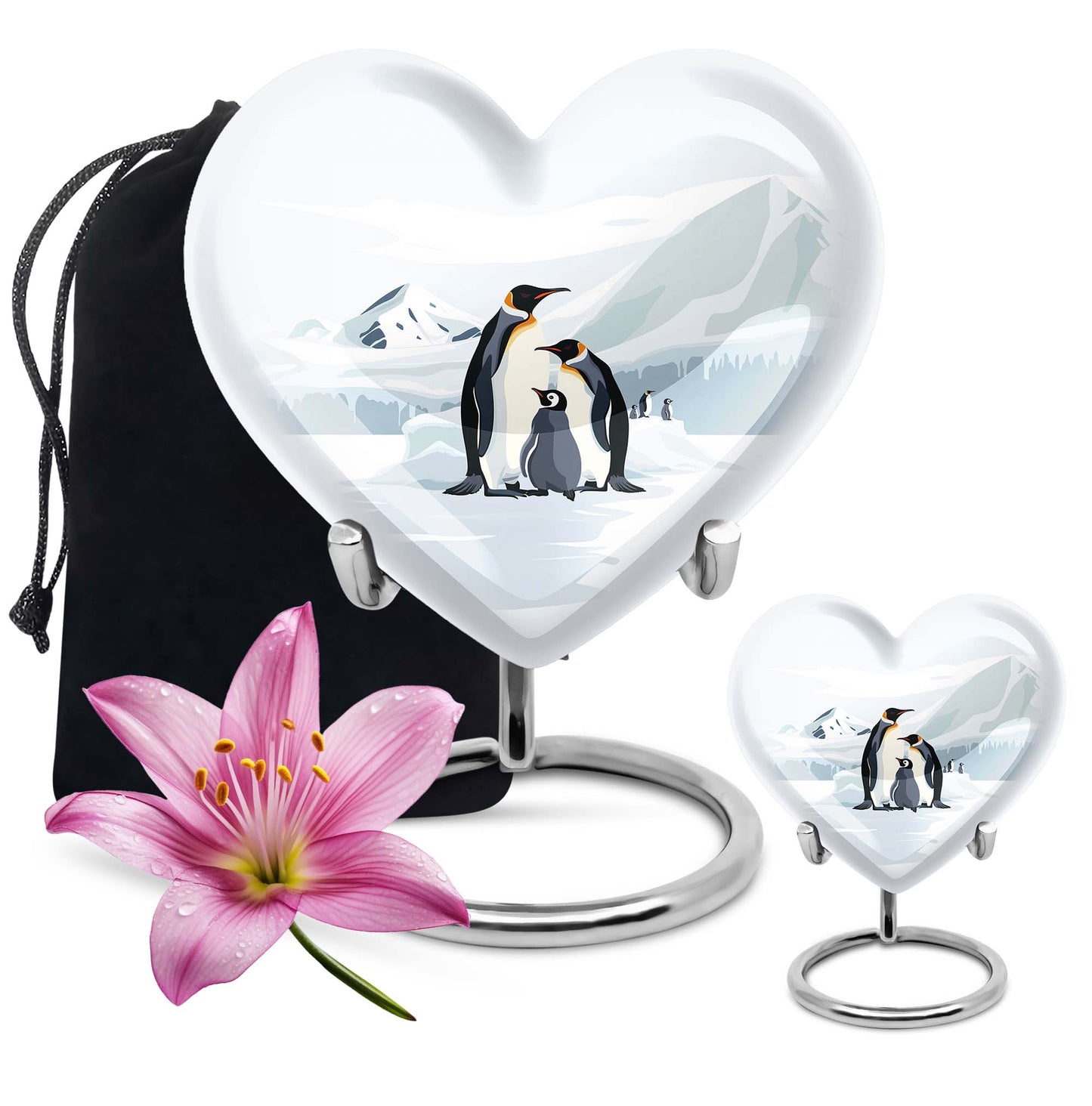 Penguin Theme Large Urn With 1 Keepsake Urn