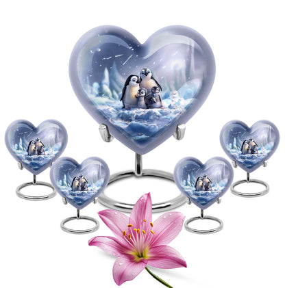 Penguin Theme Large Urn With 4 Keepsake Urn