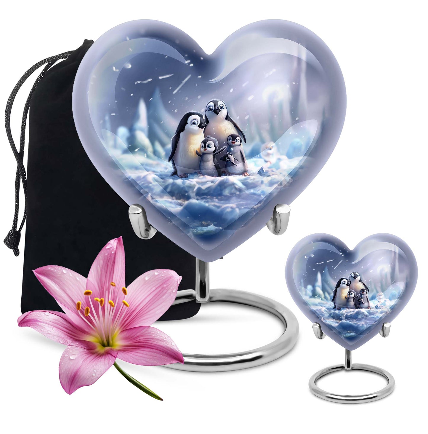 Penguin Theme Large Urn With 1 Keepsake Urn