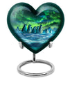 10-inch heart-themed Penguin Urn with butterfly design, personalized option available