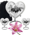 10-inch butterfly-themed heart penguin urn 