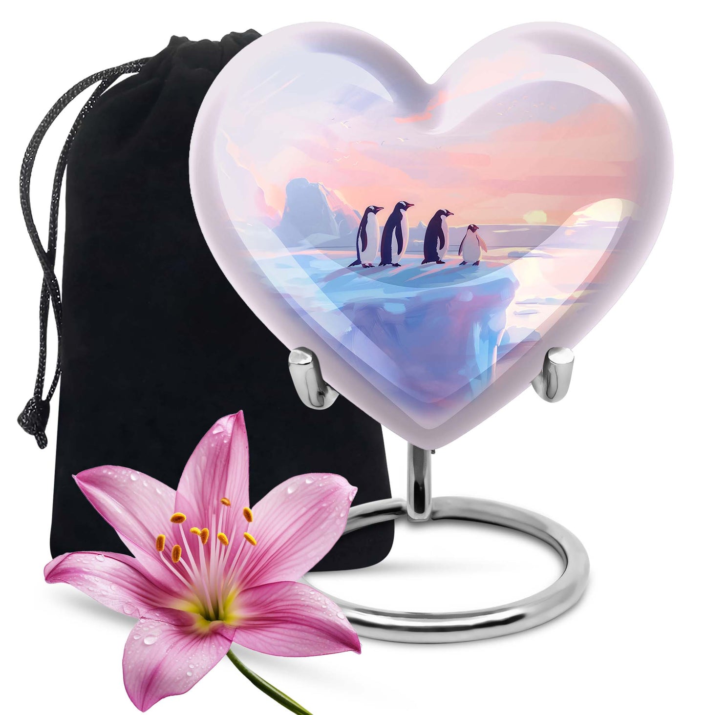 Penguin heart urn