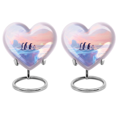 Penguin heart urn