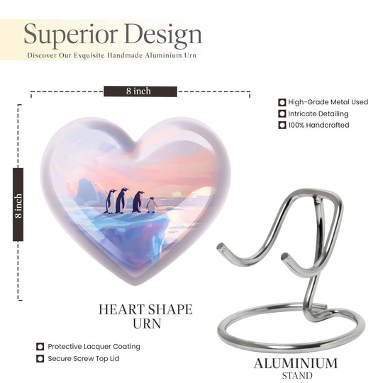 Penguin heart urn