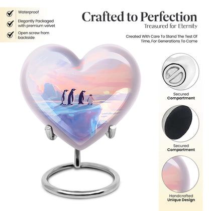 Penguin heart urn