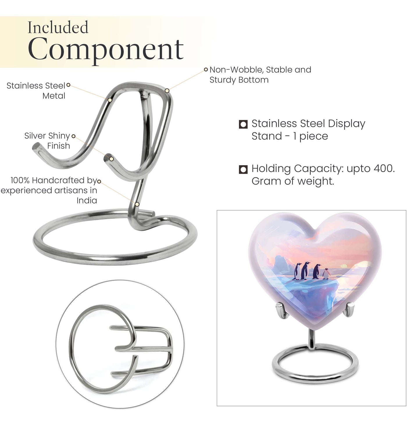 Penguin heart urn