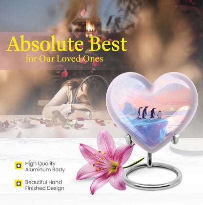Penguin heart urn