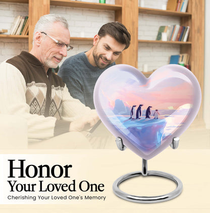Penguin heart urn