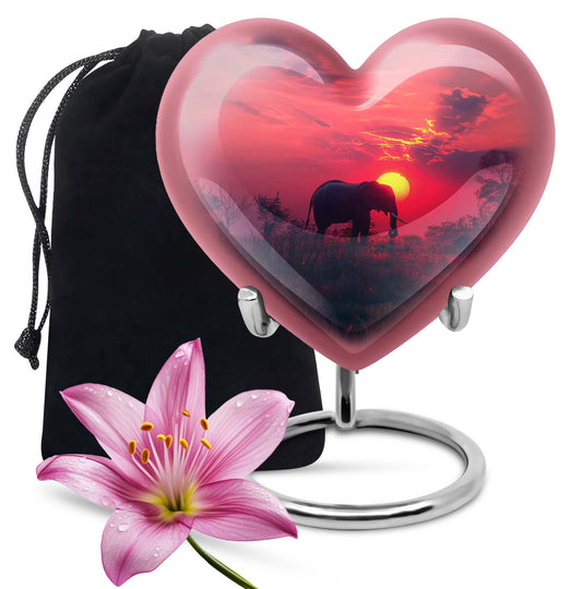 heart-shaped Elephant Urn for ashes