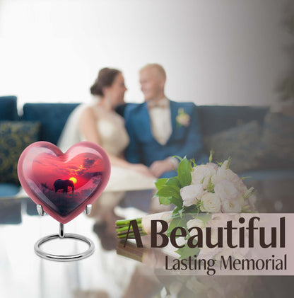 heart-shaped Elephant Urn for ashes