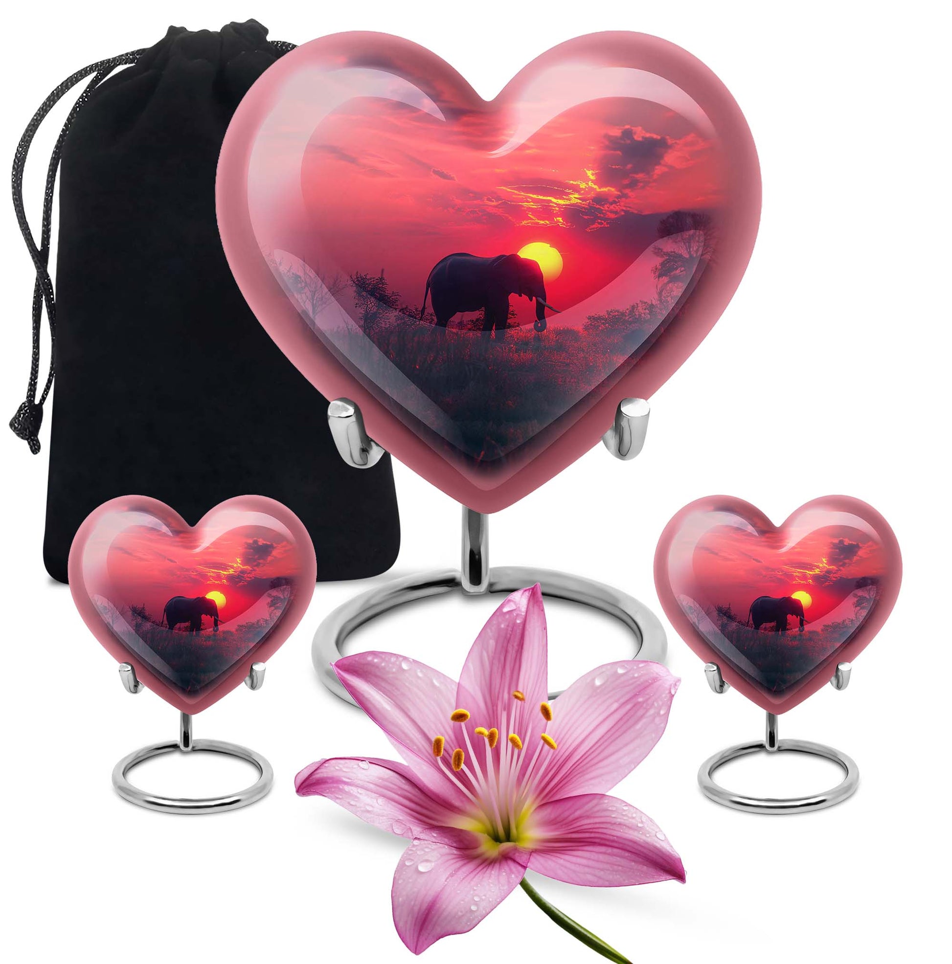 heart-shaped Elephant Urn for ashes