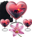 Elephant Theme Large Urn With 2 Keepsake Urn