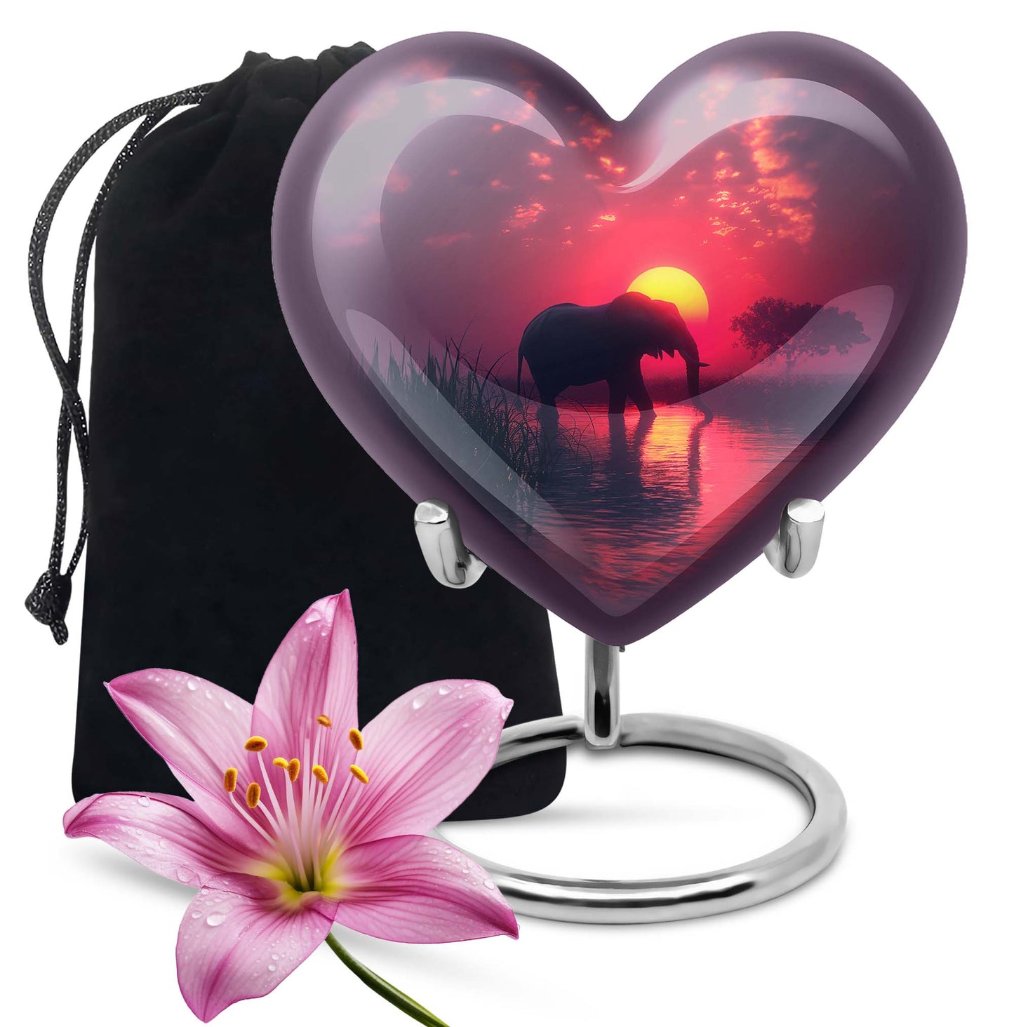 Elephant Theme Large Urn 10 Inch